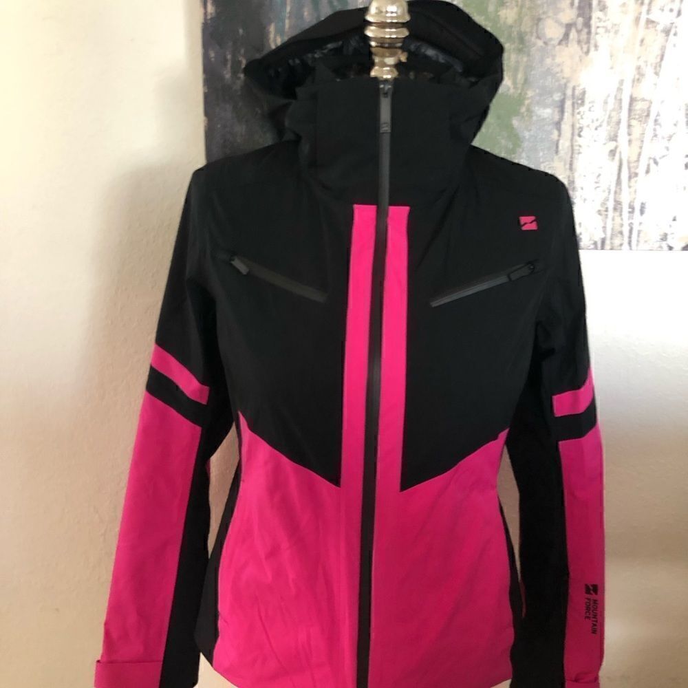 Mountain Force Women's Dana Hot Pink/Black Ski Winter Jacket Size 38/Medium